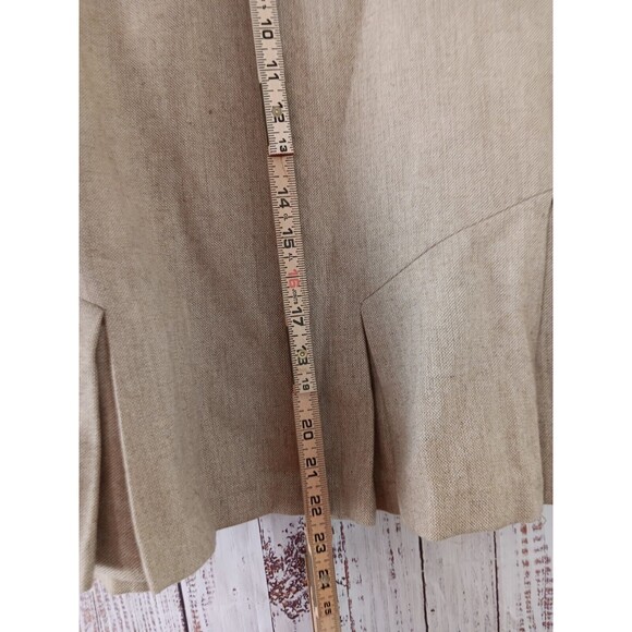 George ME Skirt  Size 16 Beige Flared Pleated wool blend Flare - Picture 5 of 8